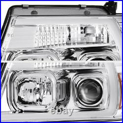 04-08 Ford F150 Chrome Cyclop Optic Neon Tube LED DRL Projector Headlight Lamp