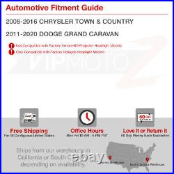 11-17 Dodge Grand Caravan 08-16 Chrysler Town&Country Black Amber Headlight Lamp