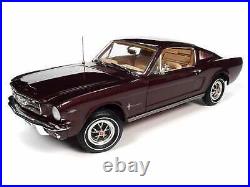 1965 Ford Mustang 2+2 Burgundy Met. Anniversary 118 Scale By Autoworld Amm1248