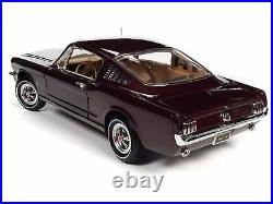 1965 Ford Mustang 2+2 Burgundy Met. Anniversary 118 Scale By Autoworld Amm1248