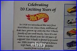 1988 Hot Wheels 20th Anniversary Limited Edition Gift Pack 1968-1988 NIB Vintage