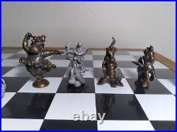 1992 Disney Limited Edition 50th Anniversary Fantasia Pewter Chess Set 788/1500