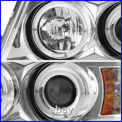 2004-2008 Ford F150 Lobo Chrome Angel Eye Halo LED DRL Projector Headlights PAIR