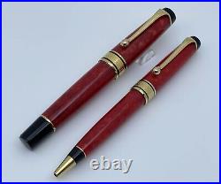 Aurora 75th Anniversary Red Marble Limited Edition Ballpoint & Fountain Pen Set