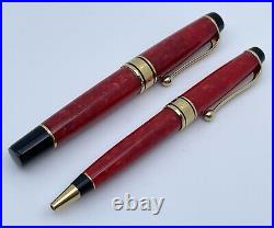 Aurora 75th Anniversary Red Marble Limited Edition Ballpoint & Fountain Pen Set
