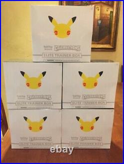 Box Lot Of 5 Pokemon Celebrations Elite Trainer Boxes ETB 25th Anniversary New