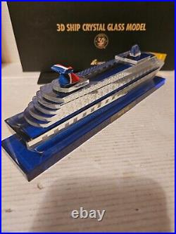 Carnival Mardi Gras 3D Crystal Glass Model Limited Edition 50th Anniversary Ship