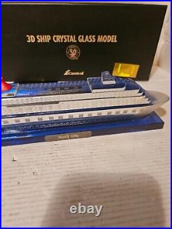Carnival Mardi Gras 3D Crystal Glass Model Limited Edition 50th Anniversary Ship