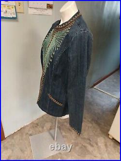 Chico's Limited Edition 35th Anniversary Denim Jacket Size 3(XL) HERITAGE BEADED