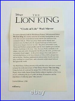 Disney Limited Edition Lion King 10th Anniversary Circle of Life Large Mirror