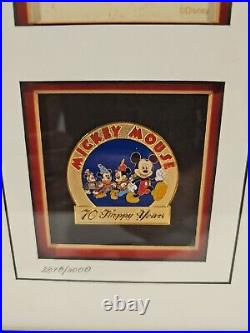 Disney Limited Edition Mickey's 70th Anniversary Framed Pin Set + Coa