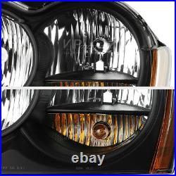 For 05-07 Jeep Grand Cherokee WK Limited Laredo Black Front Headlight Assembly