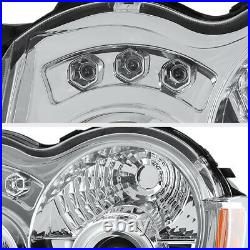For 2005-2007 Jeep Grand Cherokee WK 4X4 Chrome Euro Angel Eye Headlights PAIR