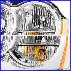For 2005-2007 Jeep Grand Cherokee WK FACTORY STYLE Chrome Headlights Assembly