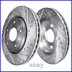 Front Rear Drilled Rotors Brake Pads for 2005-2010 Jeep Grand Cherokee Commander