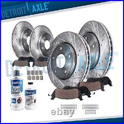 Front and Rear DRILLED SLOTTED Brake Rotors + Brake Pads for 03-07 Jeep Liberty