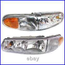 Halogen Headlight Set For 1997-05 Buick Century 97-04 Regarl Left and Right Pair