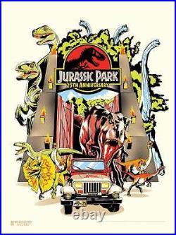Jurassic Park 25th Anniversary Limited Edition 18 x 24 Deluxe Framed Serigraph