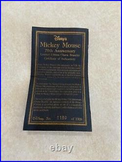 Limited Edition Disney Charm Bracelet Mickey Mouse 70th Anniversary Jewelry