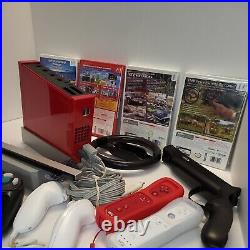 Nintendo Wii 25th Anniversary Limited Edition Red Console Lot Games, Accessories
