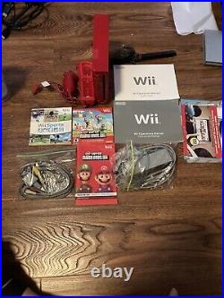 Nintendo Wii RVL-001 25th Anniversary Limited Edition Red Console Bundle Sports