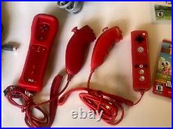 Nintendo Wii RVL-001 25th Anniversary Limited Edition Red Gaming Console Bundle