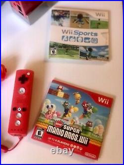Nintendo Wii RVL-001 25th Anniversary Limited Edition Red Gaming Console Bundle