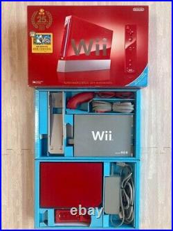Nintendo Wii Super Mario Bros 25th Anniversary Limited Edition Red Console F/S