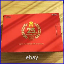 Nintendo Wii Super Mario Bros 25th Anniversary Limited Edition Red Console WithBox