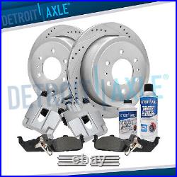 REAR Drilled Rotors Calipers Brake Pads for 2004-2008 Ford F-150 Mark LT 6-Lug