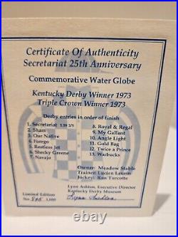 Secretariat 25th Anniversary Snow Globe Kentucky Derby Limited Edition