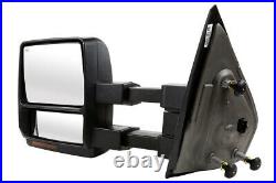Side View Mirror Tow Power Heated Signal Black Pair 2 for 2007-2012 Ford F-150