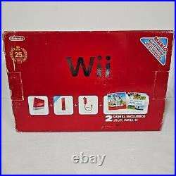 Super Mario Bros 25th Anniversary Limited Edition Red Wii Console Tested