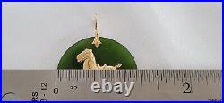 Vntg. 1978 Limited Edition Franklin Mint Jade & 14k Gold Imperial Horse Pendant