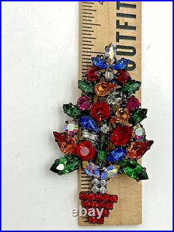 Vntg Carolee Anniversary Rare Limited Edition Christmas Tree Gems Figural Brooch